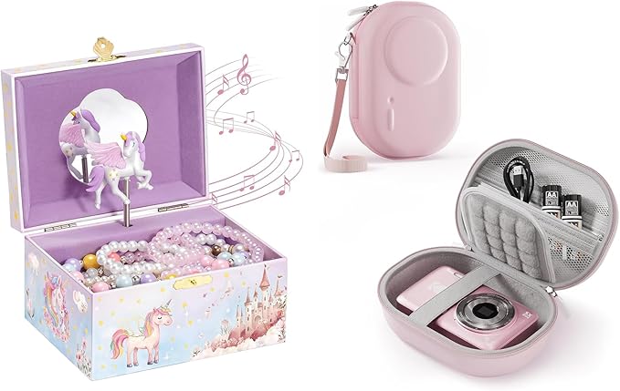 ProCase Unicorn Jewelry Box for Girls Bundle with Small Digital Camera Case Compatible with KODAK PIXPRO FZ55/FZ45/C1 Zoom/CAMKORY/Lecran