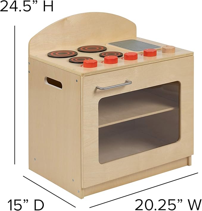 Flash Furniture Hercules Children's Wooden Kitchen Stove for Commercial or Home Use - Safe, Kid Friendly Design