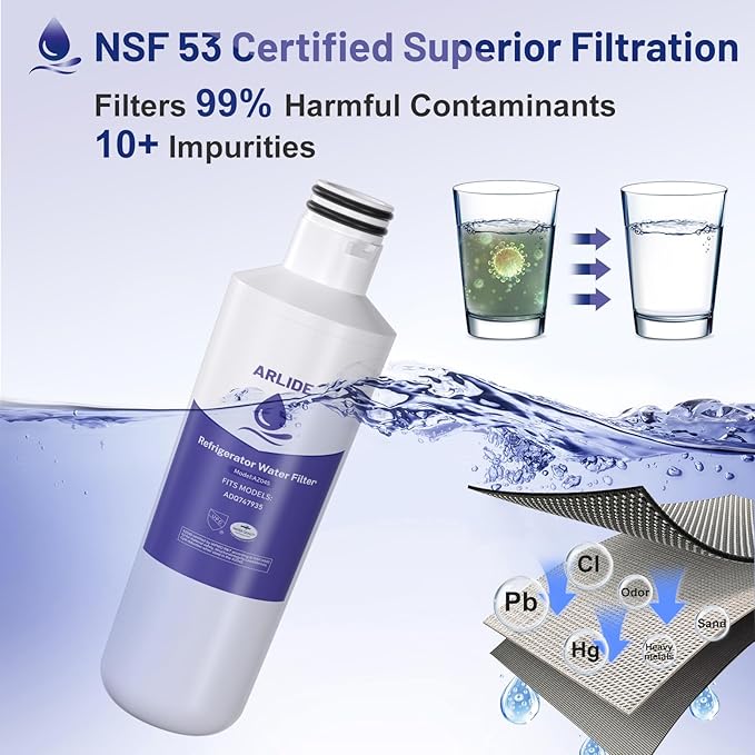 Water Filter Replacement for LT1000P ADQ747935, MDJ64844601, LMXS28626D, LT1000PC, LT-1000PC Kenmore 46-9980, 469981(3 Packs)
