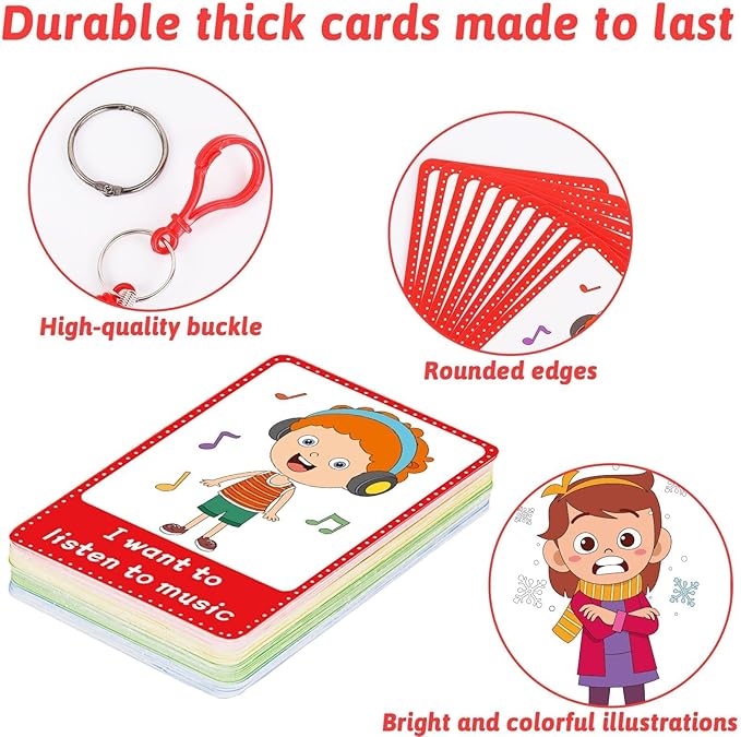 90PCS Autism My Behaviour Communication Cards for Speech Delay Children and Adults Special Needs Visual Aid Language Learning Cue Card Special Ed Feelings Emotions Flash Cards for Autism Communication