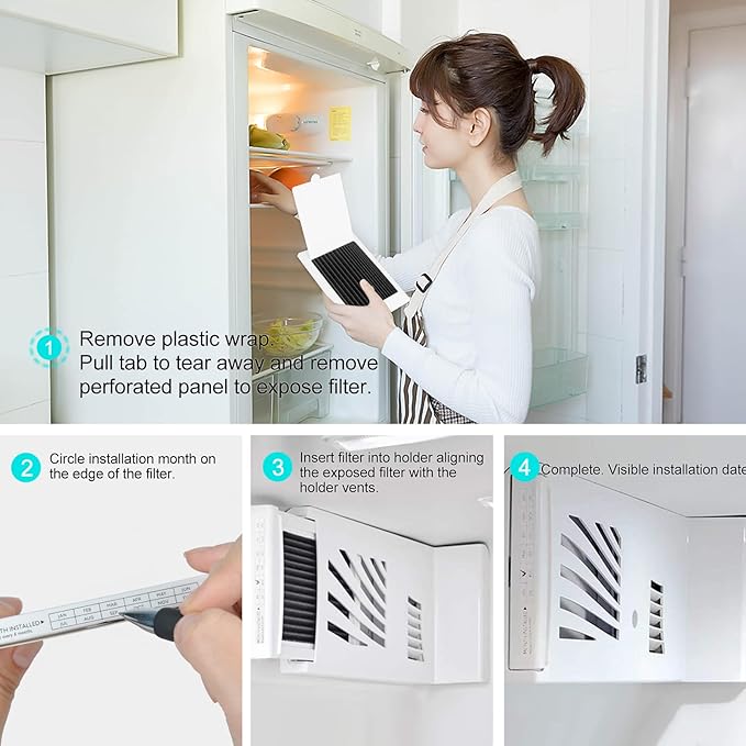 SEISSO Refrigerator Air Filters Replacement Compatible with Frigidaire PAULTRA Pure Air Ultra, EAFCBF Air Filter for Electrolux - Reduce Odors with Activated Carbon Technology - Part 242061001-3 Packs