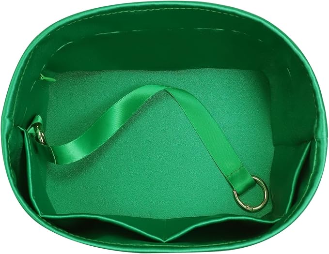 Picotin 18 Bag Insert Oval with Zipper, Purse Organizer Compatible with Hermes Picotin, Silky Bag Insert, Lightweight and Soft Touch (PC18 Oval, Bambou)