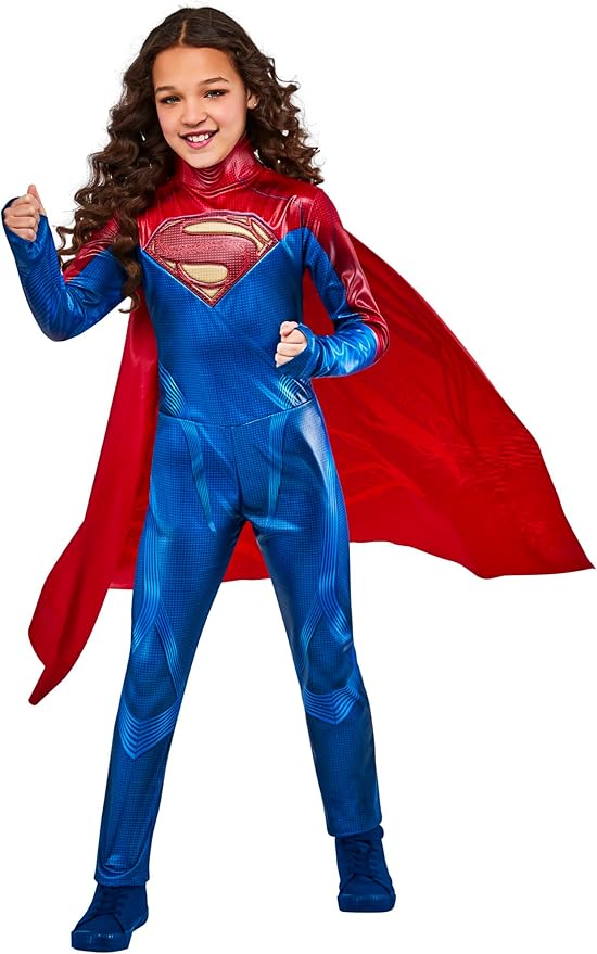 Rubies Girl's DC: The Flash Movie Supergirl Costume Jumpsuit, As Shown, Large