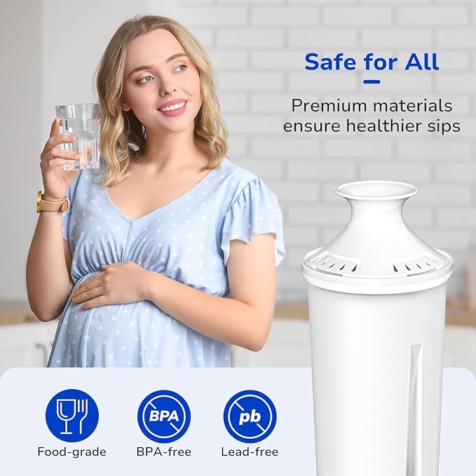 Fil-Fresh NSF 53 & 42 Certified Water Filter Replacement for Brita® Pitchers and Dispensers, Replaces Brita® Classic OB03, 35557, Mavea® 107007, Reduce Cadmium, Mercury, Copper, BPA free, 2-Pack