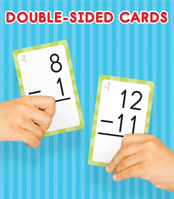Carson Dellosa Addition, Subtraction, Division, and Multiplication Flash Cards, 4 Sets of Flashcards, Math Games for Kids 8-12, 3rd Grade Mathematics and Up