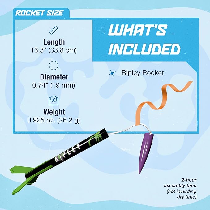 Estes 0653 Ripley Rocket-Building Kit, Intermediate Mini Flying-Model-Rocket Kit for Ages 13+