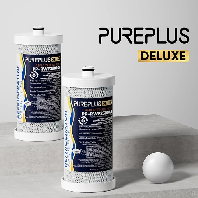 PUREPLUS WF1CB NSF 401 & 473 & 53 & 42 Certified Replacement for Frigidaire PureSource WFCB, RG100, NGRG2000, WF284, Kenmore 9910, 469910, 469906, RF100, 9913, RWF2300A Refrigerator Water Filter,3Pack