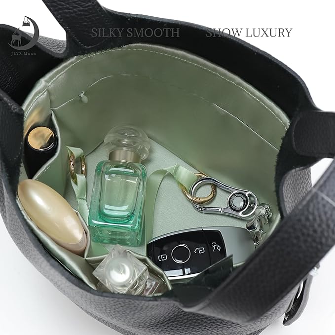Silky Bag Insert Fit for Hermes Picotin 18/22, Silky Purse Organizer, Lightweight and Silk Touch (Fits PC18, Gris Neve)