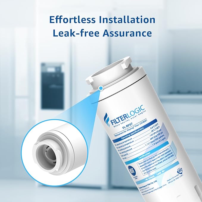 Filterlogic UKF8001 Replacement for Filter 4, Whirlpool EDR4RXD1, Maytag 4396395, UKF8001AXX-200, UKF8001AXX-750, 46-9006, Puriclean II, FMM-2, FL-RF07, Refrigerator Water Filter, Pack of 2