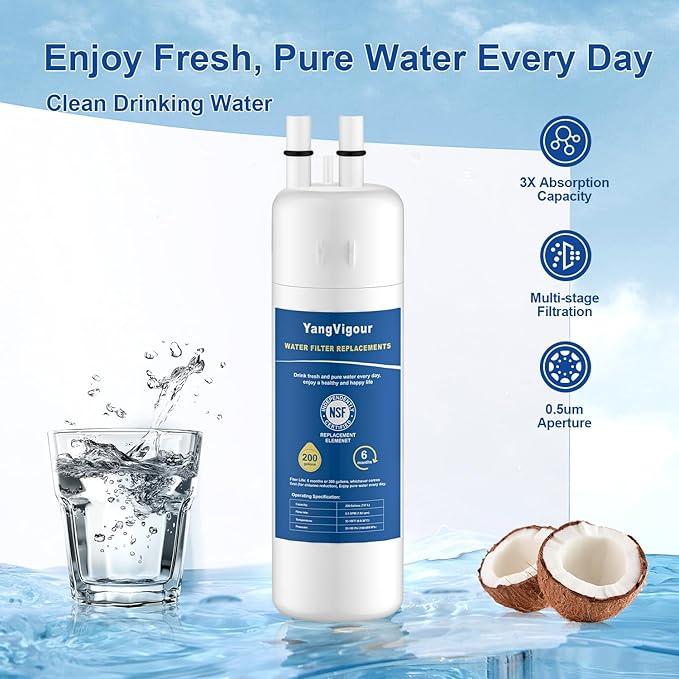 Water Filter Replacement Compatible With Whirlpool, W10295370A, Everydrop Filter 1, EDR1RXD1B, 46-9081, 46-9930, WHR1RXD1, KAD1RXD1, P4RFKB2, P8RFWB2L (3 Pack)