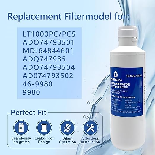 LT1000PC/PCS ADQ747935, Refrigerator Parts, Refrigerator parts & accessories Output speed 0.528 gal/min Adaptive model ADQ74793501 MDJ64844601 ADQ74793504 46-9980、9980、ADQ74793502（1 Pack）
