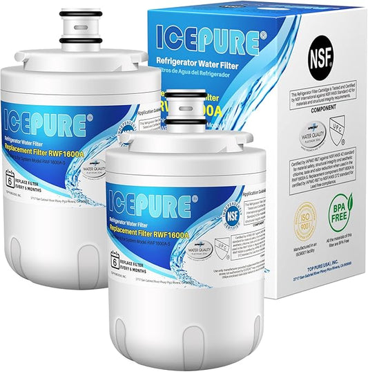 ICEPURE UKF7003 Replacement for Maytag UKF7002AXX, Whirlpool EDR7D1, UKF7003AXX, UKF7002, 7003AXXP, UKF7001AXX, UKF6001AXX, UKF5001 Water Filter 2PACK