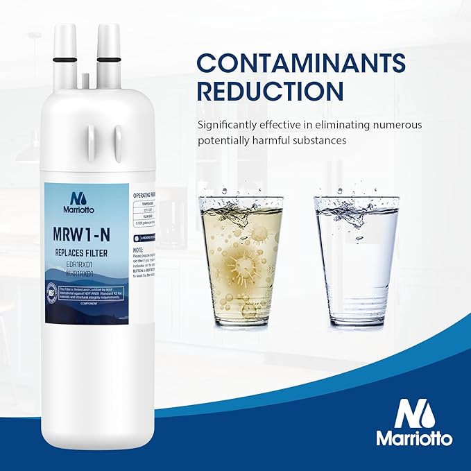MARRIOTTO EDR1RXD1 Refrigerator Water Filter Compatible with W10295370A, WHR1RXD1, KAD1RXD1, Filter 1, W10295370, P4RFWB, P8RFWB2L, 46-9930, 46-9081 and W10311524 Air Filter (3+3)