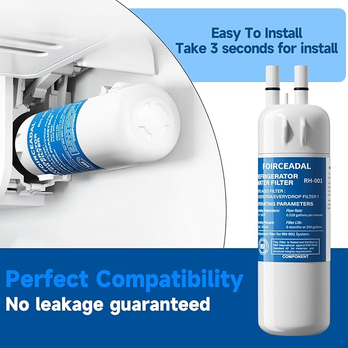 EDR1RXD1 Water Filter Replacement Compatible with Whirlpool W10295370A, Filter 1, EDR1RXD1B, WHR1RXD1, KAD1RXD1, P8RFWB2L, P4RFWB, WD-F38, 46-9081, 46-9930, 3 Pack
