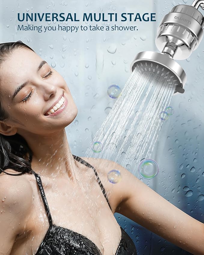 15 Stage Shower Filter Cartridge,High output Universal replacement filter cartridge, Remove Chlorine Heavy Metals and Other Sediments, Reduces Dry Itchy Skin Dandruff BWDM.Pack of 1