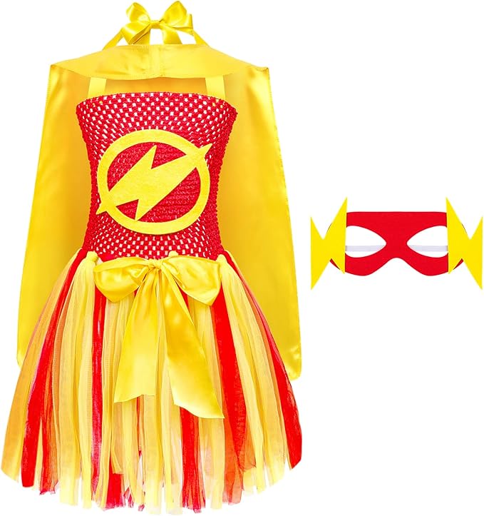 Girls Dress up Trunk Girl Pretend Play Costumes,12pcs Role Play Set with Supergirl Hero Costumes for Toddler Little Girl's Ages 3 4 5 6 Years