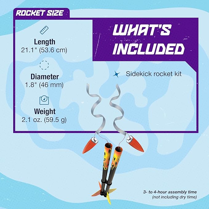 Estes 7287 Sidekick Rocket-Building Kit, Advanced Flying-Rocket-Model Kit for Ages 10+