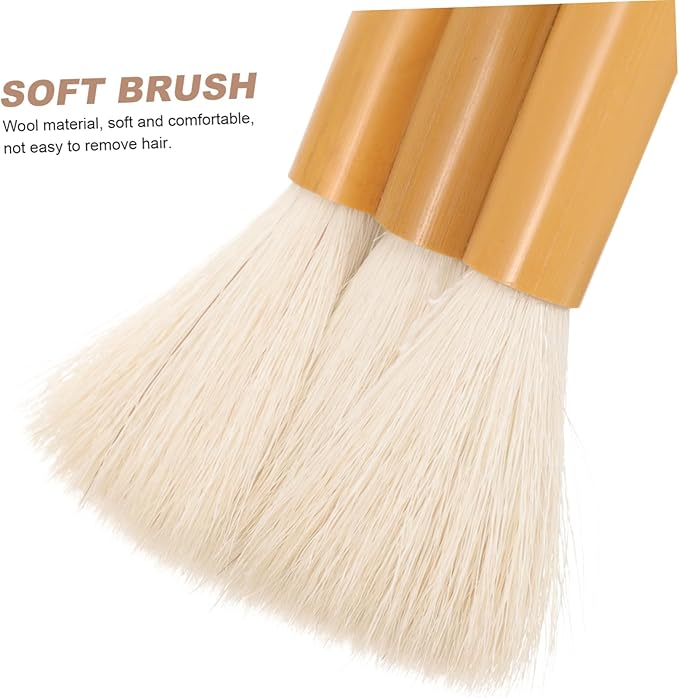 2pcs Handheld Wool Paint Brush Reusable Watercolor Brush for Furniture Painting Smooth Edges Strong Bristles Easy to Clean for Wall Art and Crafting