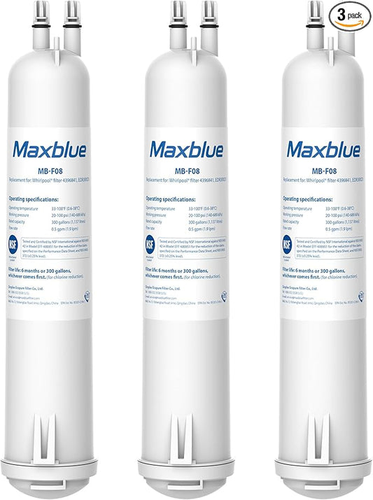 Maxblue EDR3RXD1 Replacement for 4396841, Everydrop® Filter 3, 4396710, Kenmore® 46-9083, 46-9030, Refrigerator Water Filter, 3 Filters