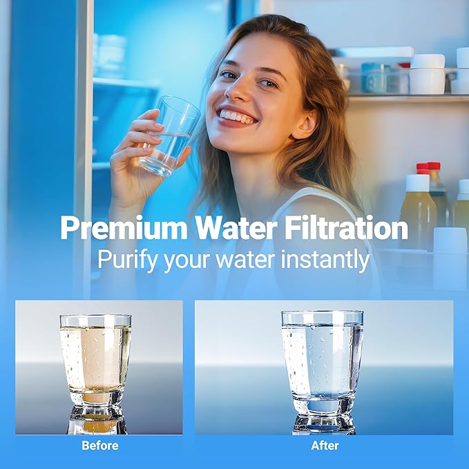 LT1000P ADQ747935 Water Filter 6-Month Replacement for LG LT1000P/PC/PCS, ADQ74793501, ADQ74793502, RWF4700AC, LFXS26973S, LMXS28626S, LRMXS2806S, LFXS28596S, LMWS27626S, Kenmore 46-9980,3 Pack