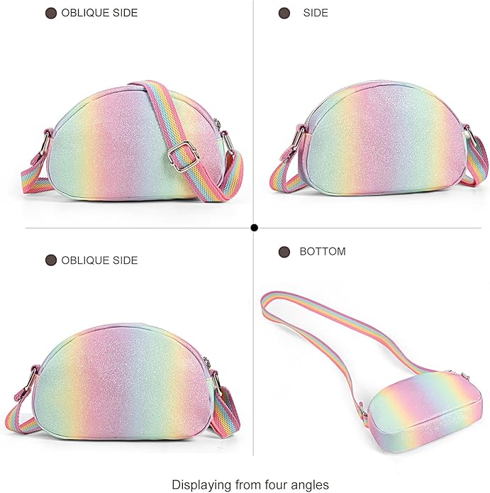 Toddler Purse Easter Basket Stuffers Gifts for Kids: 2 3 4 5 6 7 8 Year Old Girl Birthday Gift, Rainbow Crossbody Bag