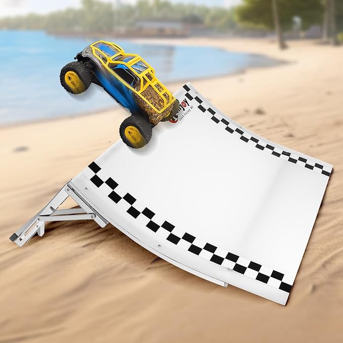 RC Car Jump Ramp Takeoff Board RC Stunt Playset for 1/8 1/10 1/12 1/14 1/16 1/18 1/24 Remote Control Car, 65 * 50 * 24cm