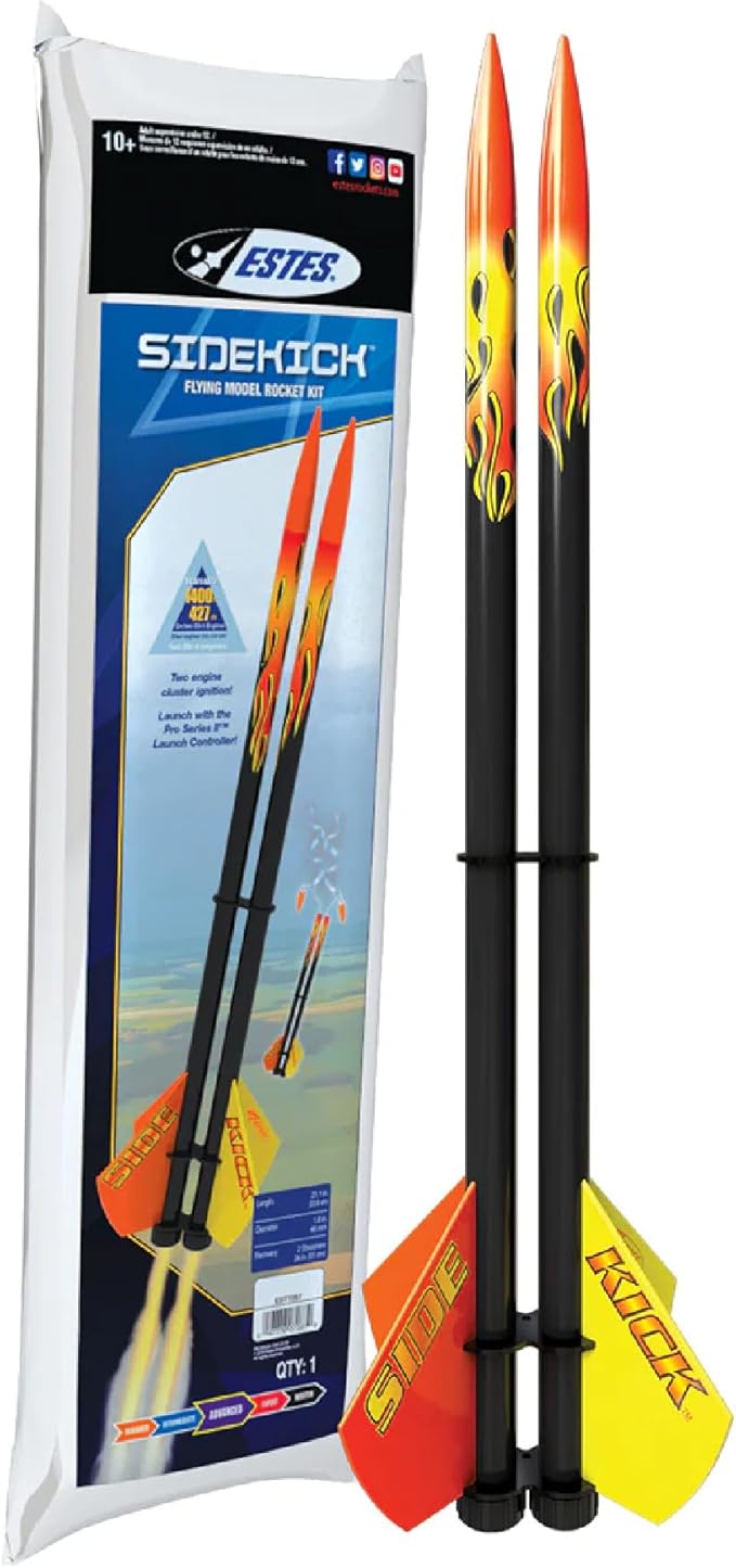 Estes 7287 Sidekick Rocket-Building Kit, Advanced Flying-Rocket-Model Kit for Ages 10+
