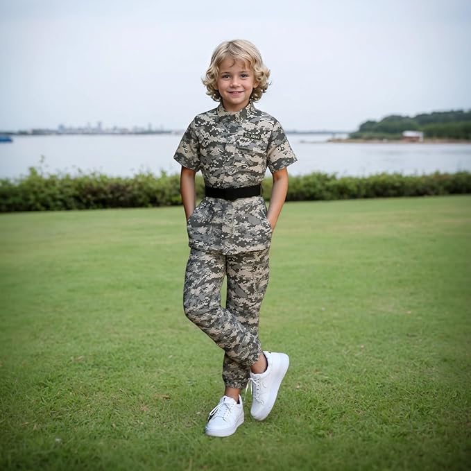 LMYOVE Boys Army Costume Soldier Outfit For kid Halloween Dress up