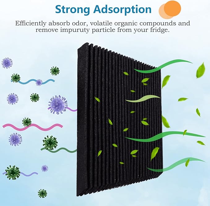 SEISSO Refrigerator Air Filter Replacement, Activated Carbon Filter Compatible with Frigidaire & Electrolux Pure Air Reduce Odors for EAFCBF, PAULTRA, RAF1150 242061001,242047801, 242047804, 12 Pack