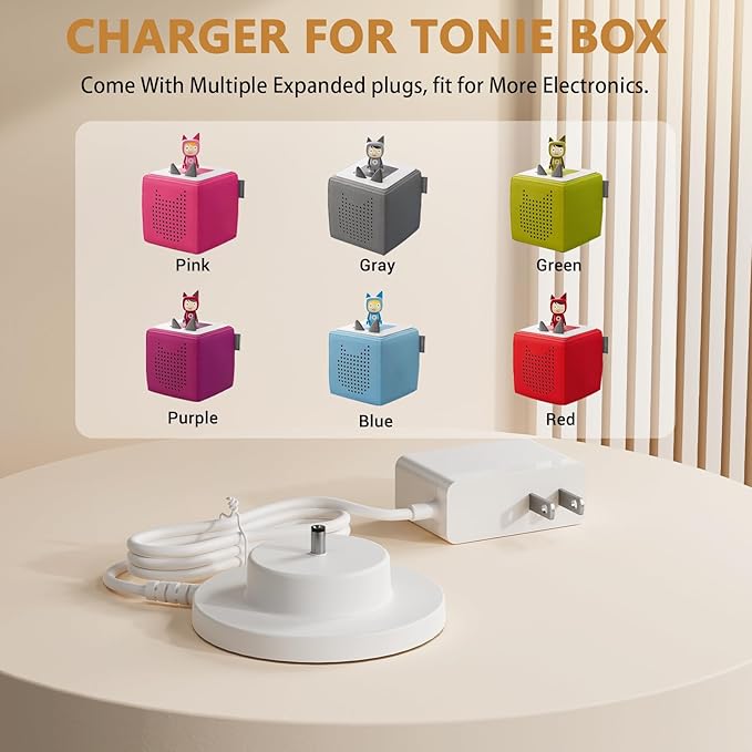 Replacement for Tonie Box Charger: Replacement for Tonies Charger Charging Base Power Cord, Compatible with Toniebox Audio Player Starter Set