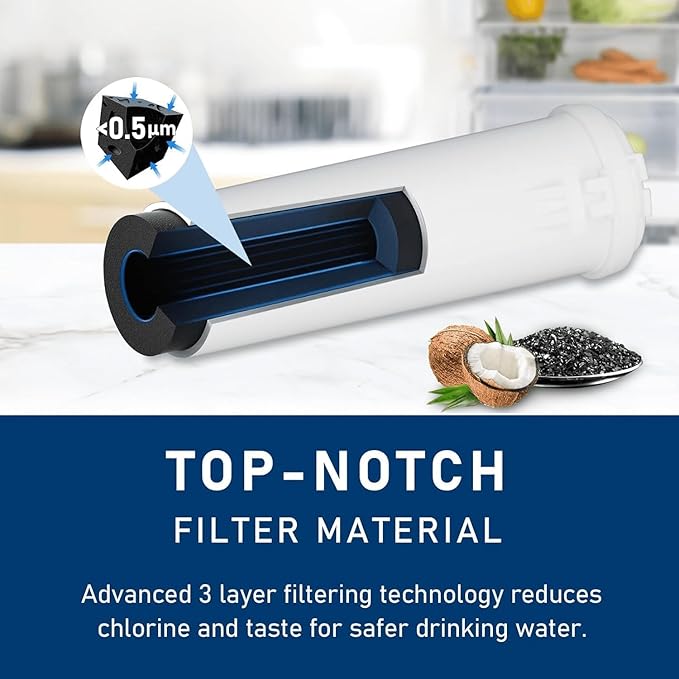 TEEHAY KAD3RXD1 Water Filter 3 Replacement, Compatible with KitchenAid T1RFWB2, KAD3RXD1, KBSD708MPS, KBSD708MSS, KBSD708MBS, KBSD702MPS, KBSD702MSS, KBSD706MPS, 3 Pack