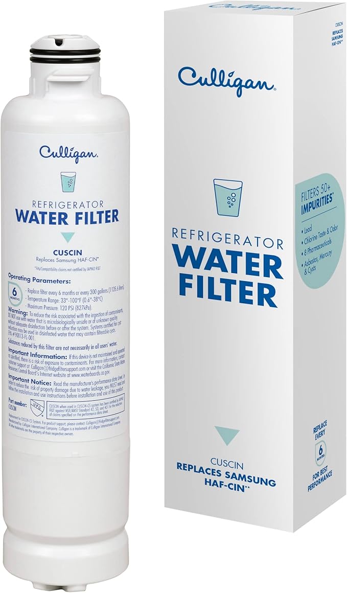 Culligan CUSCIN Refrigerator Water Filter | Replacement for Samsung Water Filter (HAF-CIN) | Replace Every 6 Months | Pack of 1