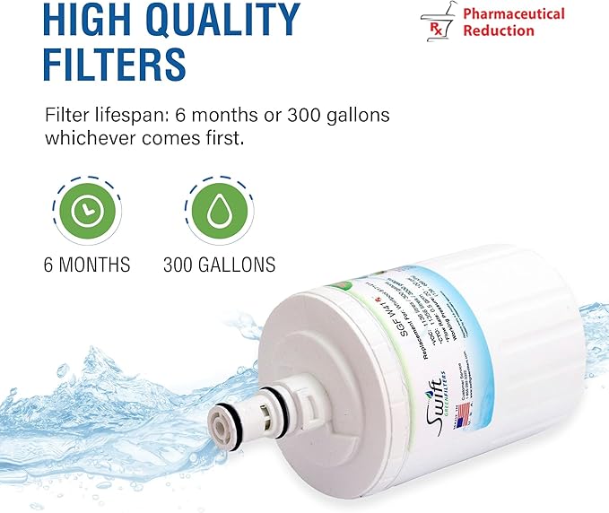 Swift Green Filters SGF-W41 Rx Compatible Refrigerator Water Filter for FILTER 8, 46-9002, 8171413, 8171414, NLC200, Made in USA (6 Pack)