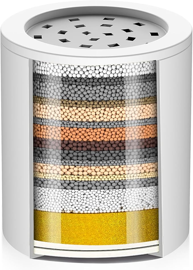 Cobbe 20 Stage Shower Filter Cartridge for Hard Water Showerhead Filters - 1 Pack Replaceable Cartridges - High Output Shower Water Filter for Chlorine and Harmful Substances Removal