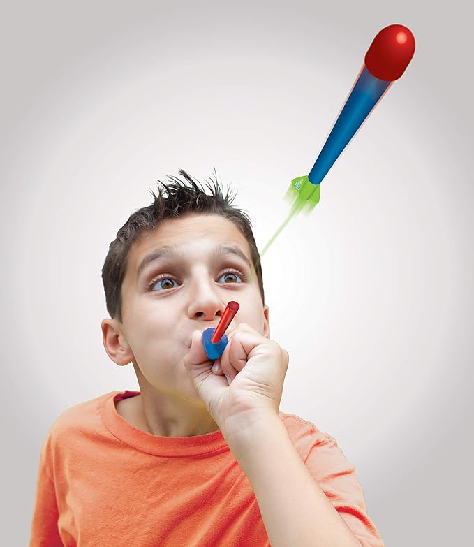 Pump Rocket Micro Blow Shotz Air-Powered Straw Rocket Set (24 Pack)
