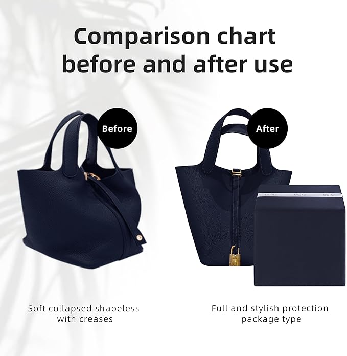 DGAZ Purse Pillow Shaper Insert For picotin Bags,Luxury Handbag Tote Shapers, Memory Foam(Blue nuit,PC22)