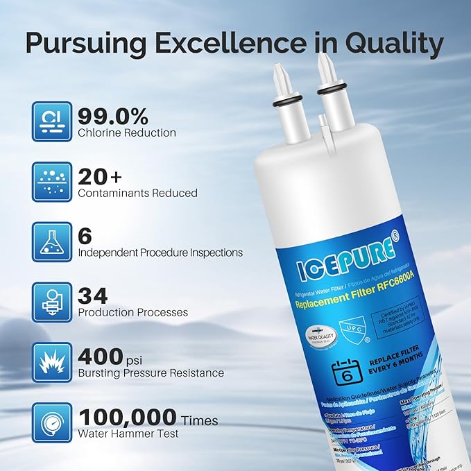 ICEPURE EDR3RXD1 Refrigerator Water Filter Replacement for Everydrop Filter 3, 4396841, 4396710, Kenmore® 46-9083, 46-9030, 9030, 9083, KAD3RXD1, WHR3RXD1, 4PACK
