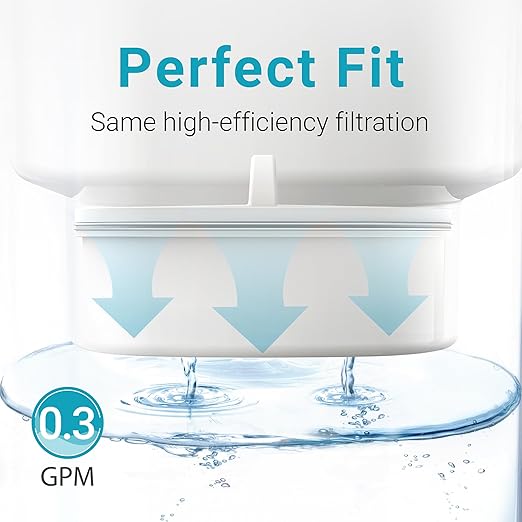 AQUA CREST PF-01A Water Filter Replacement for Waterdrop® Pitchers, Waterdrop® PF-01A Filter, Reduces Lead, PFAS, PFOA/PFOS, Chlorine, Last Up to 3 Months or 200 Gallons, 1 Pack