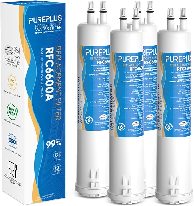 PUREPLUS Compatible with 4396841, Everydrop® Filter 3, EDR3RXD1, 4396710, 46-9083, 46-9030, 9030, 9083, Refrigerator Water Filter, 4Pack
