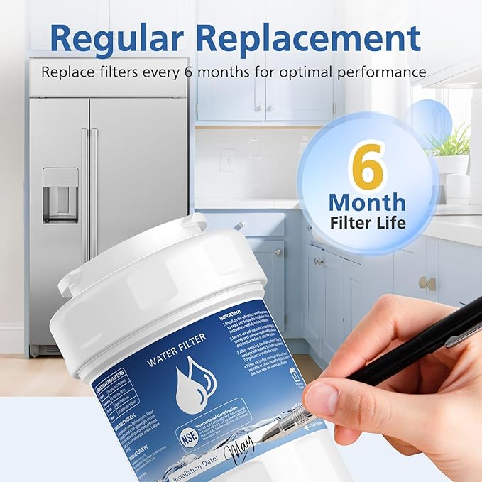 MWF Water Filter Compatible with GE® MWF®, SmartWater MWFP, MWFA, MWFINT, GWF, GWFA, HDX FMG-1, Kenmore® 9991, High Efficiency Filtration and Every 6 Months Value, NSF Certified, 2 Pack