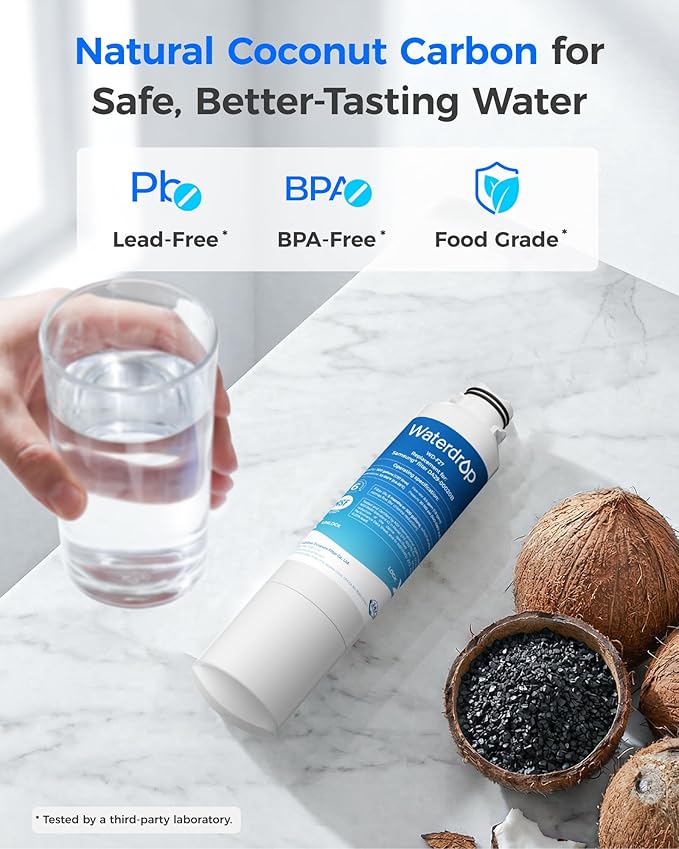 Waterdrop DA29-00020B Replacement for Samsung® Water Filter HAF-CIN/EXP, DA29-00020B, HAF-CIN, DA29-00020B-1, RF28HMEDBSR, RF263BEAESR, RS25J500DSR, RF263TEAESG, HDX FMS-2, DA97-08006A-1, 3 Filters