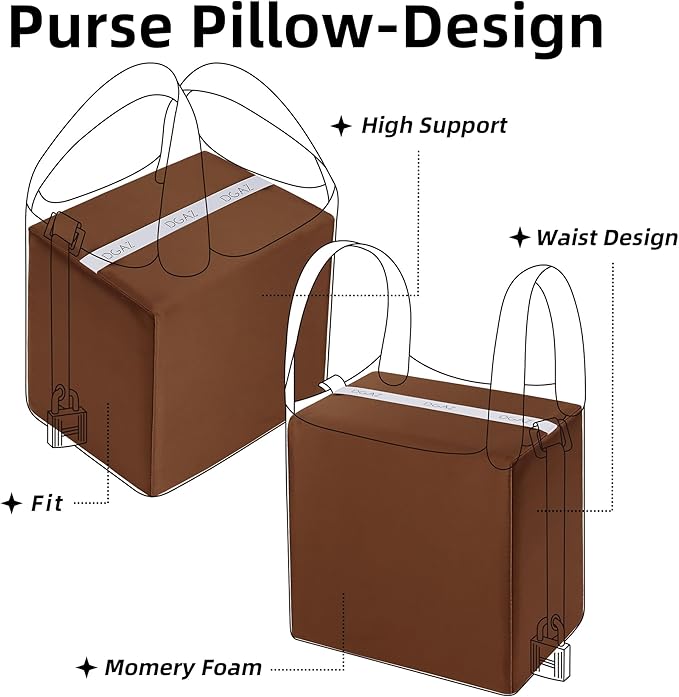 DGAZ Purse Pillow Shaper Insert For picotin Bags,Luxury Handbag Tote Shapers, Memory Foam(Gold,PC31)