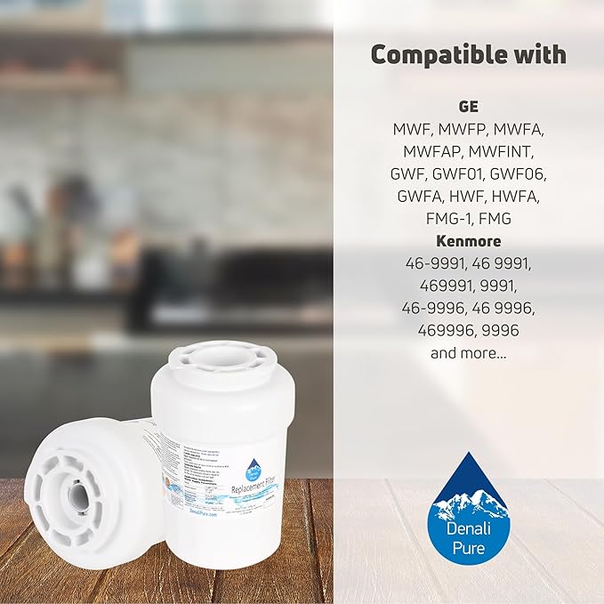 Denali Pure 6-Pack Replacement for General Electric GSHS5KGXCCSS Refrigerator Water Filter - Compatible with GE MWF, MWFP Fridge Water Filter Cartridge