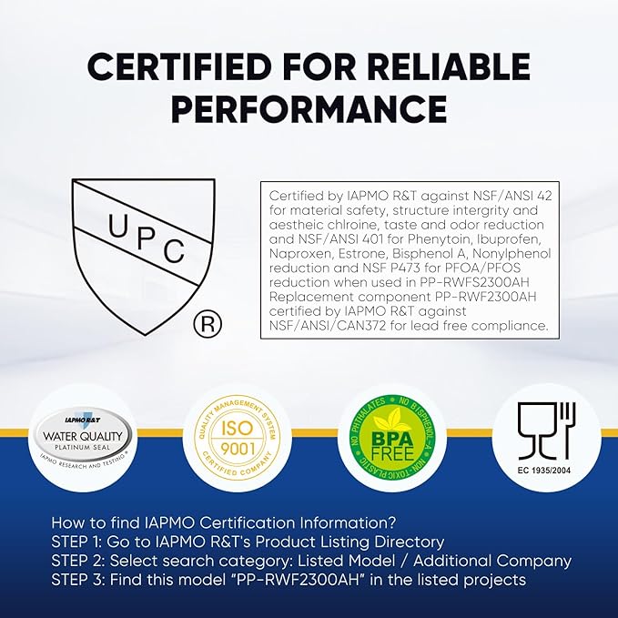 PUREPLUS WF1CB NSF 401 & 473 & 53 & 42 Certified Replacement for Frigidaire PureSource WFCB, RG100, NGRG2000, WF284, Kenmore 9910, 469910, 469906, RF100, 9913, RWF2300A Refrigerator Water Filter,3Pack