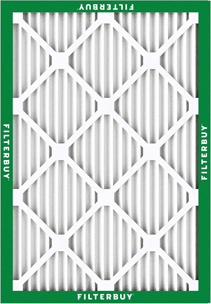 Filterbuy 13x20x1 Air Filter MERV 8 Essential Dust & Allergy Defense (6-Pack), Electrostatic Pleated HVAC AC Furnace Filters Replacement (Actual Size: 12.88 x 19.88 x 0.75)