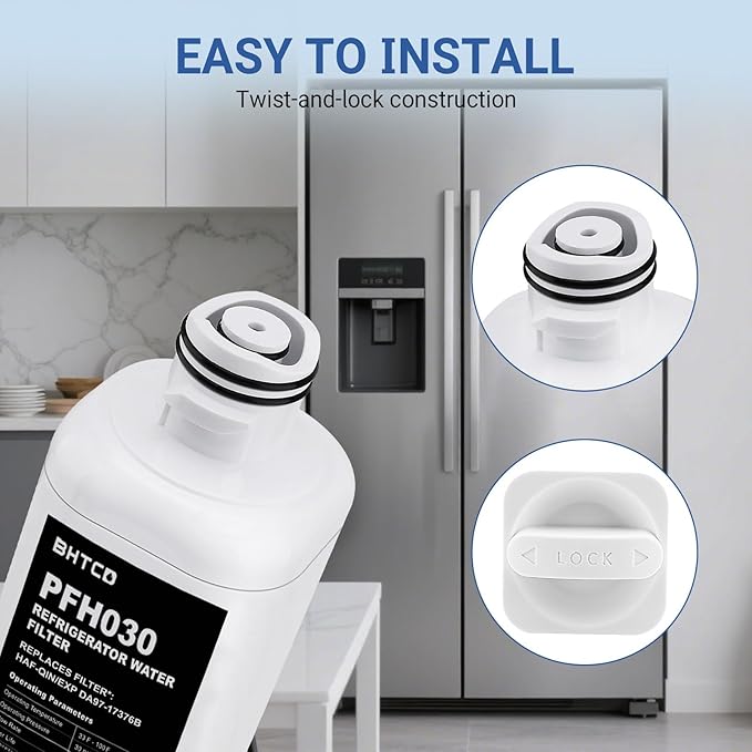 For Samsung RF28R6201SR/ RF28R6241SR/ RF25C5551SR Water Filter RF23B7671SR/ RF32CG5400SR/ RS27T5561SR(/AA) Model Refrigerator Replacement Filters (3 Pcs).