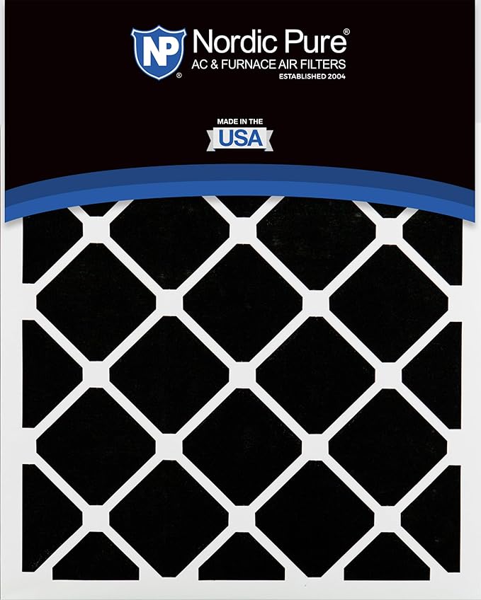 Nordic Pure 16x25x1 (Actual Size: 15 1/2 x 24 1/2 x 3/4) Pleated Air Filters MERV 13 Plus Carbon 3 Pack