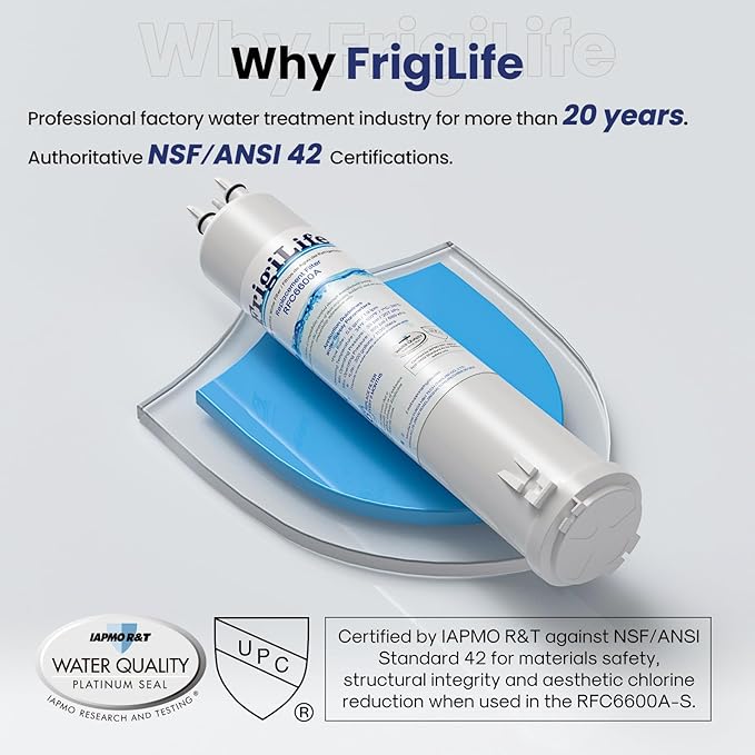 RFC6600A Refrigerator Water Filter Compatible with EDR3RXD1, Everydrop Filter 3, 4396841, 4396710, Kenmore 46-9083, 46-9030, 9030, 9083, KAD3RXD1, WHR3RXD1, 4PACK