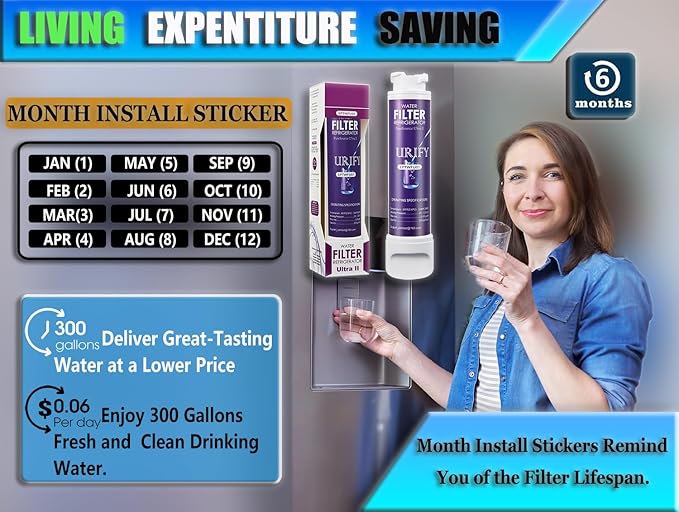 Refrigerator EPTWFU01 Water Filter Replacement compatible for Frigidaire EPTWFU01, EWF02, Pure Source Ultra II, Puresource Ultra 2，SCWFTCTO, 1012505454226, 4562222 Water Filter (4 Pack)