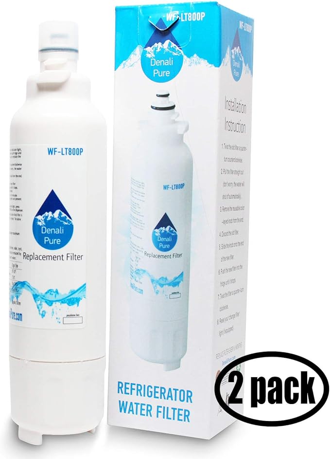 2-Pack Water Filter Replacement for LG LSXS22423W Refrigerator Water Filter - Compatible with LG LT800P, ADQ73613401 Fridge Cartridge